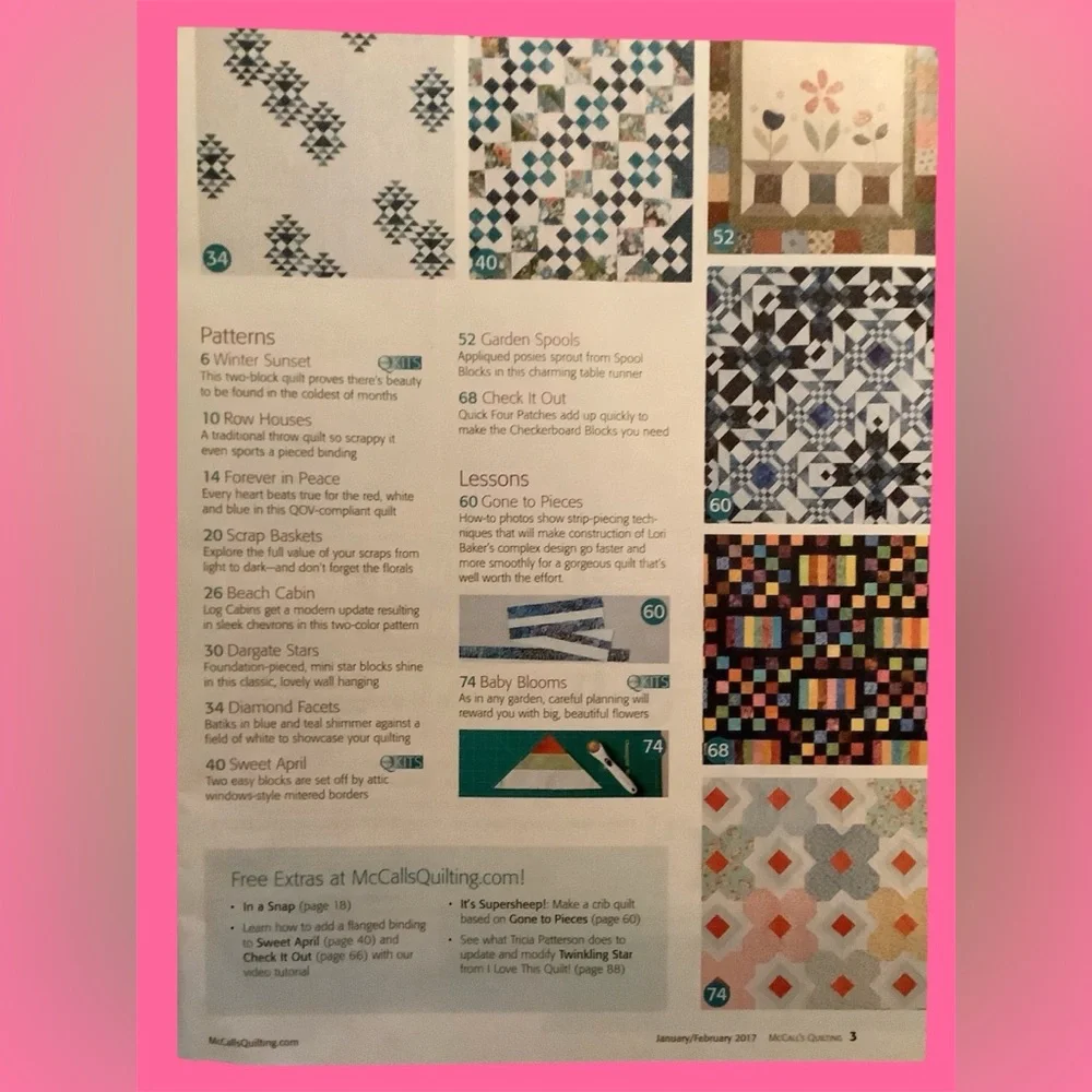 Quilting Magazine 12 Exclusive Designs. Jan./Feb. 2017. New